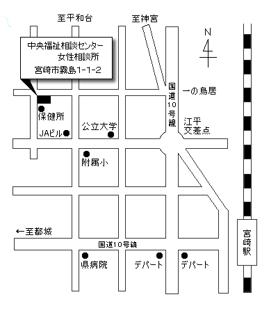 女性相談所の場所の地図