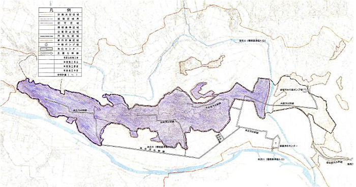 下水道事業認可区域図